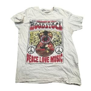 Woodstock Peace‎ Love Music Graphic Summer of 1969 Festival Hippie Shirt Men M